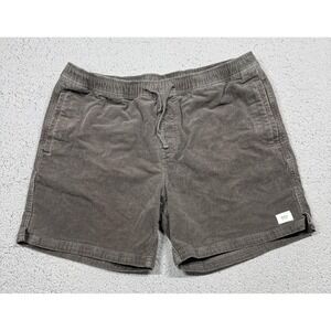 Katin Shorts Mens XL 38 Brown Corduroy Chino Drawstring Elastic Waist 6 Inseam
